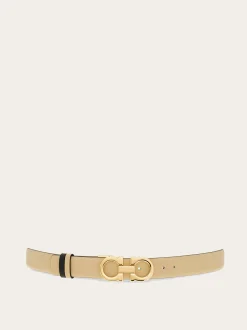 Adjustable and reversible Gancini belt - Women