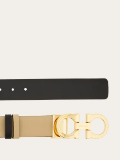 Adjustable and reversible Gancini belt - Women