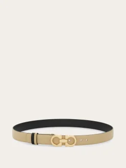 Adjustable and reversible Gancini belt - Women