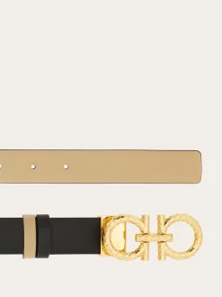 Adjustable and reversible Gancini belt - Women