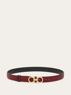 Adjustable and reversible Gancini belt - Women