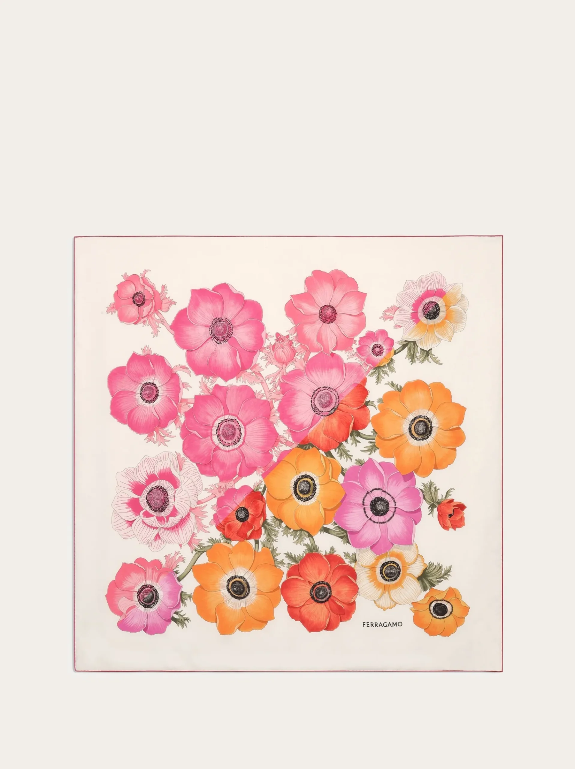 Anemone print silk scarf - Women