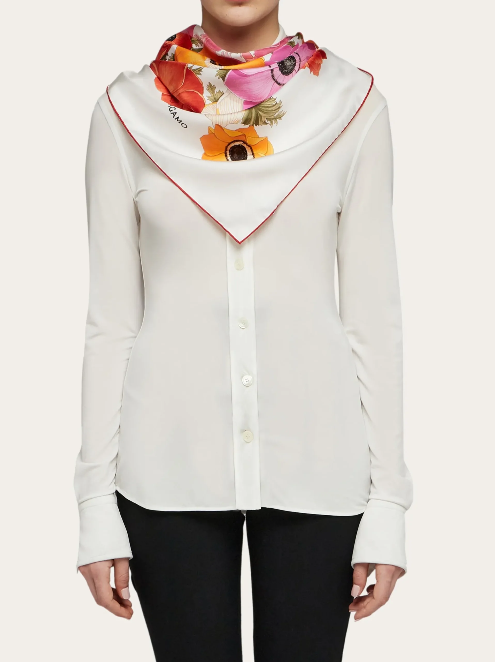 Anemone print silk scarf - Women