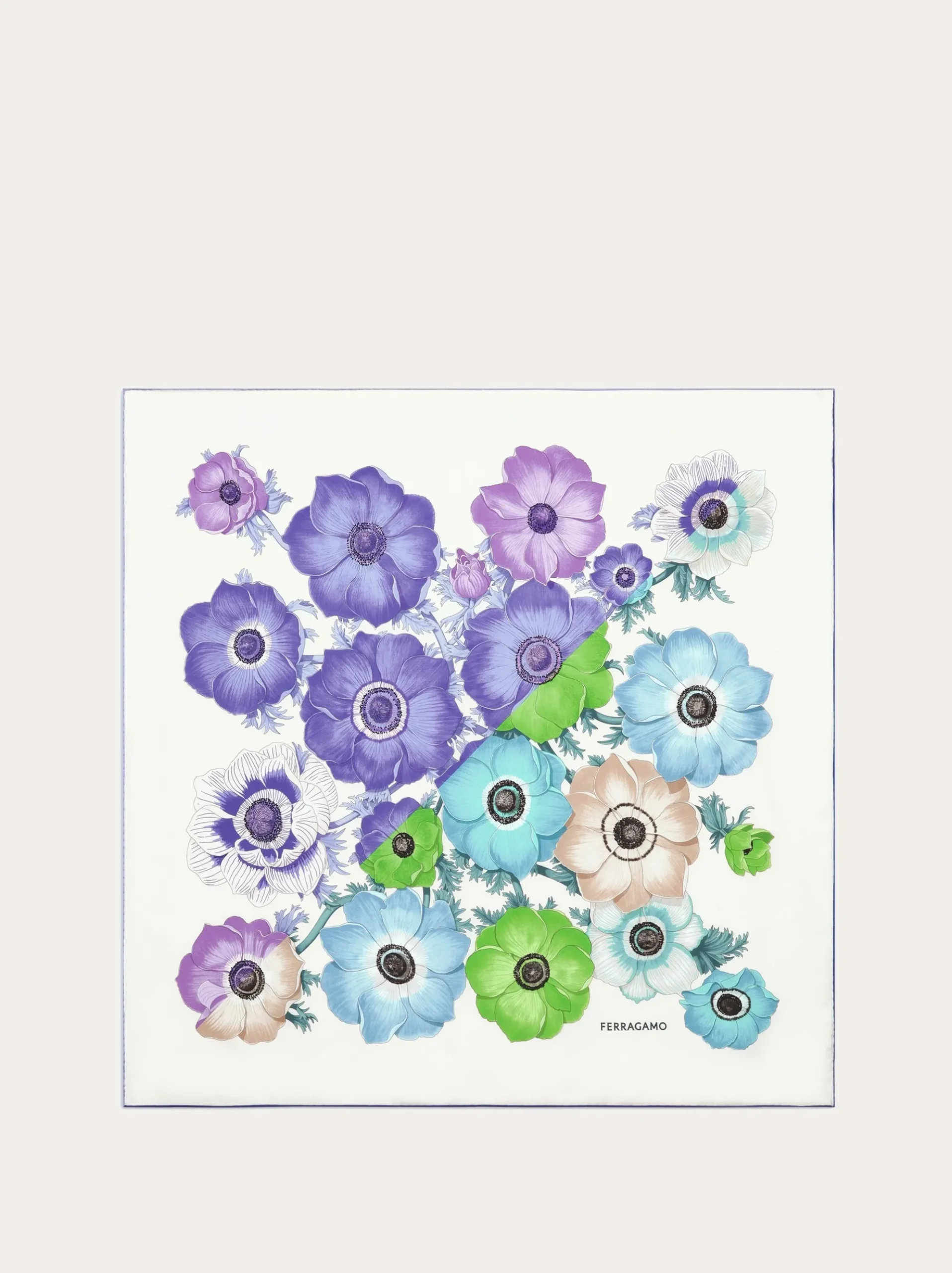 Anemone print silk scarf - Women