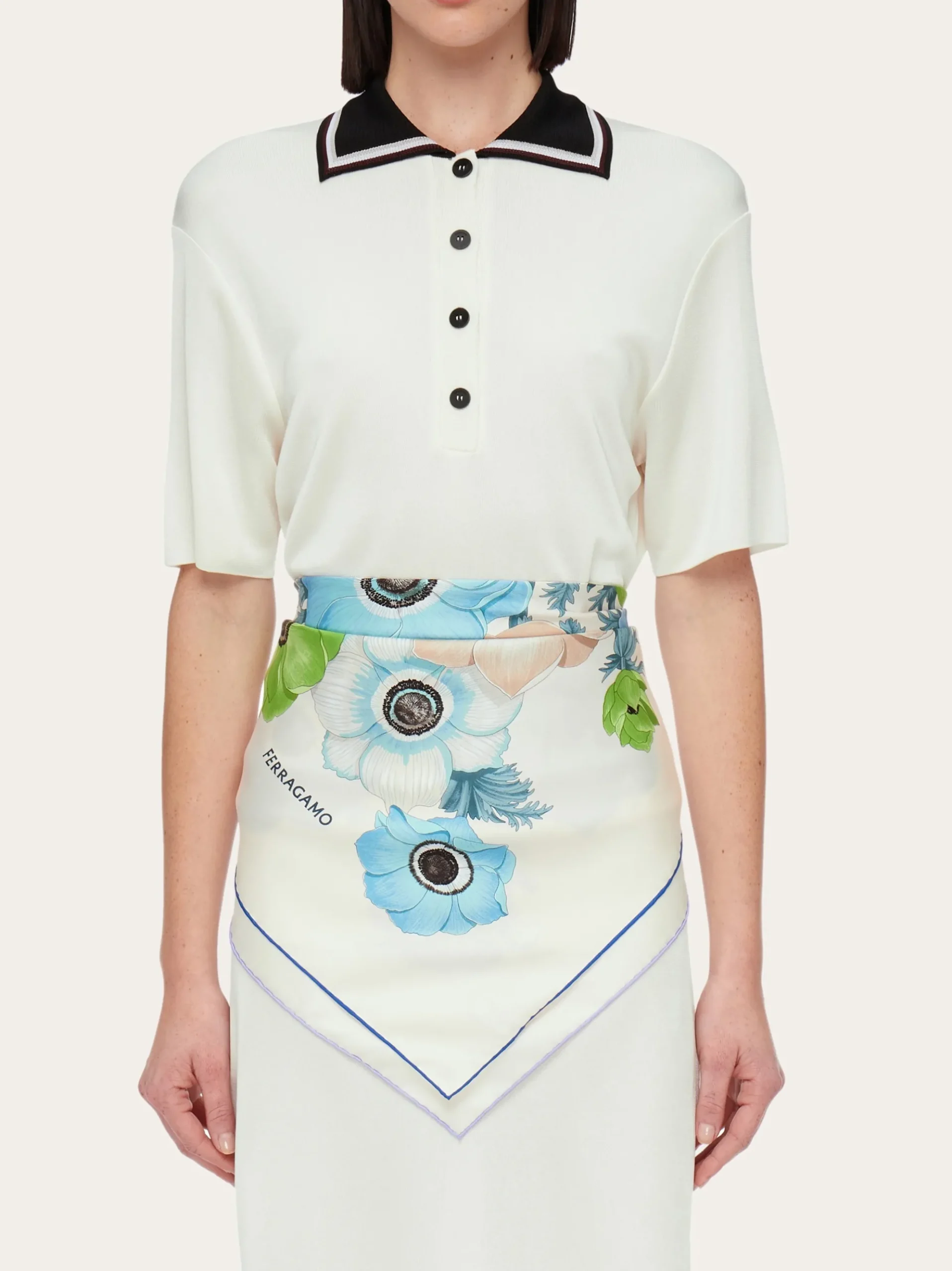 Anemone print silk scarf - Women