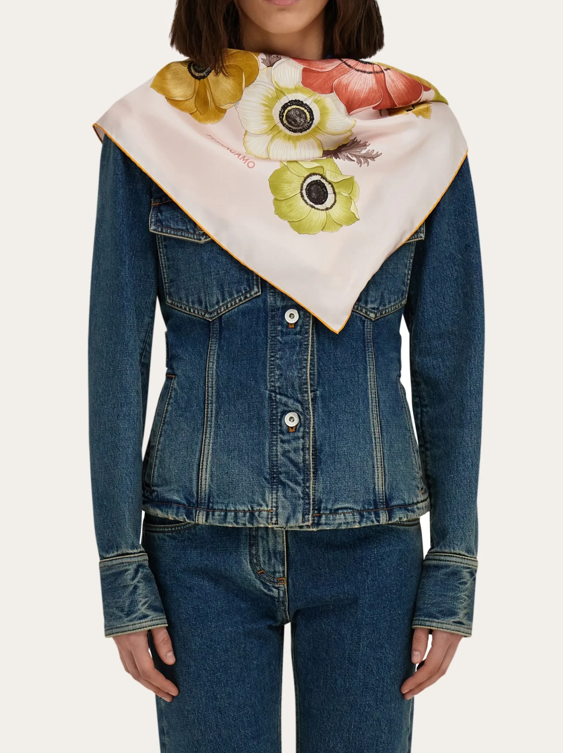 Anemone print silk scarf - Women