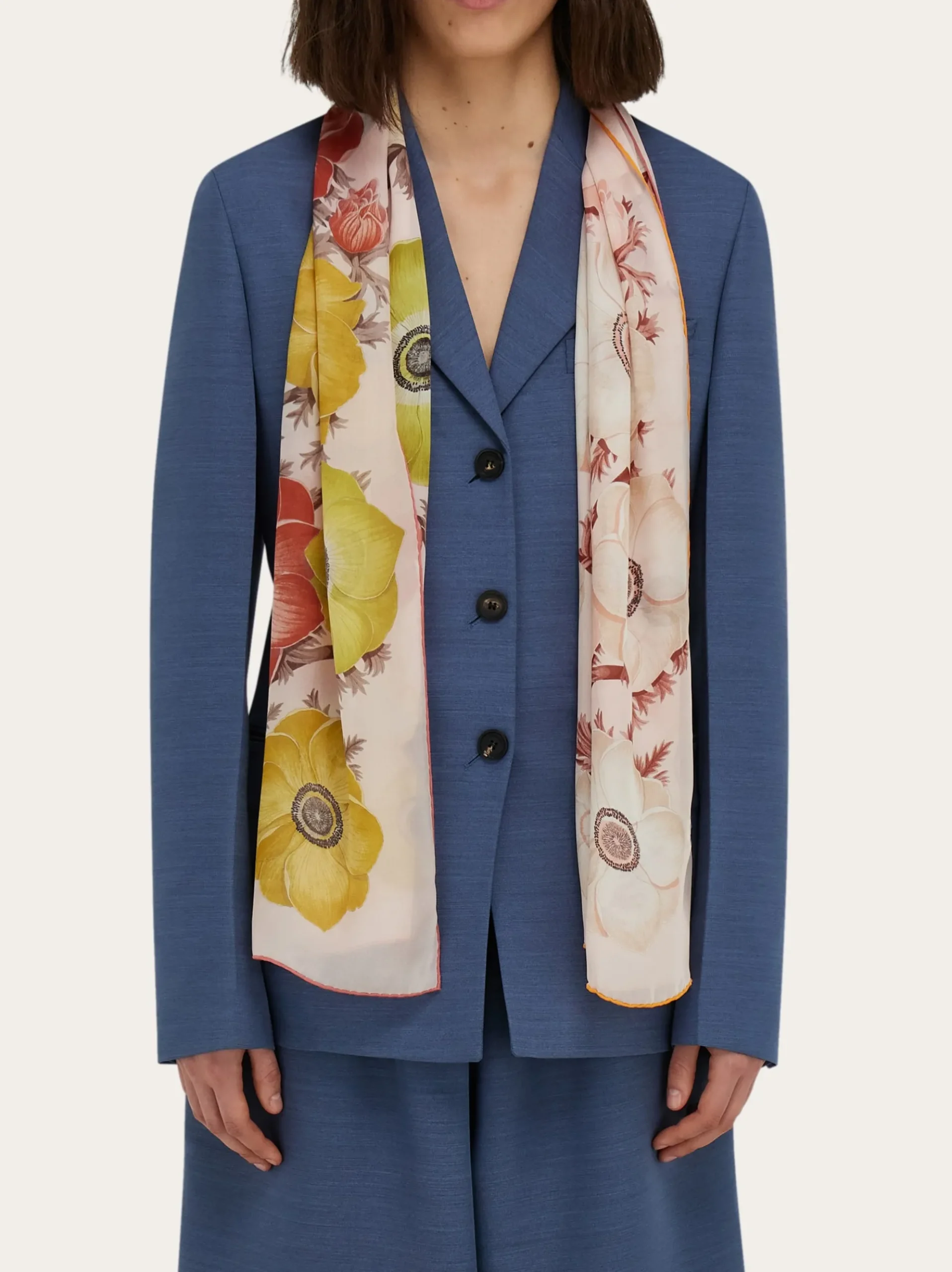 Anemone print silk scarf - Women