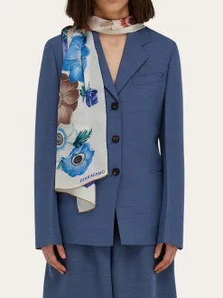 Anemone print silk scarf - Women