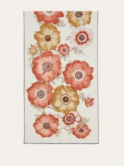 Anemone print silk scarf - Women