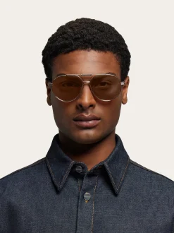 Aviator frame sunglasses - Men