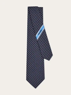 Bicolor Gancini jacquard tie - Men