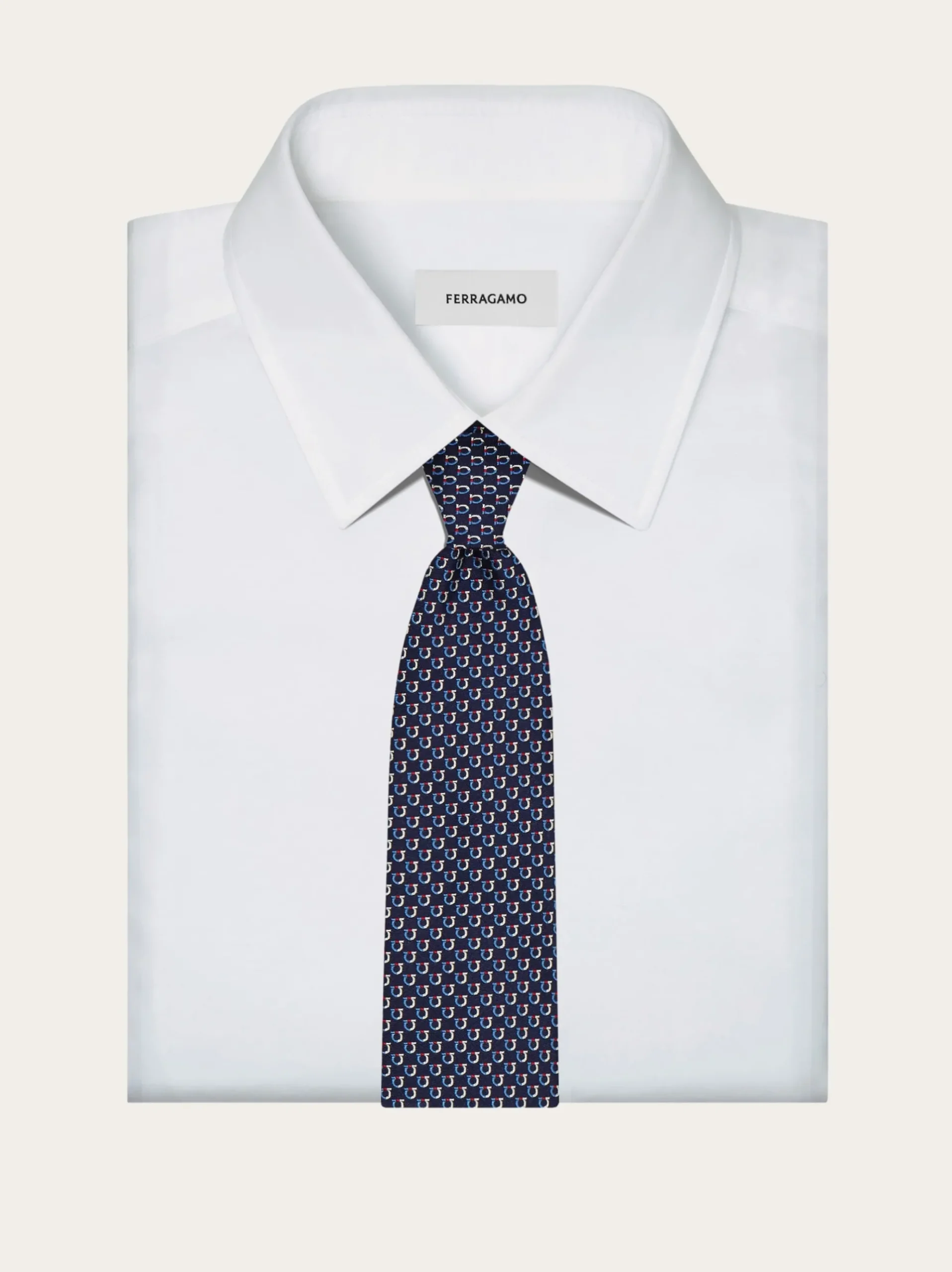 Bicolor Gancini jacquard tie - Men