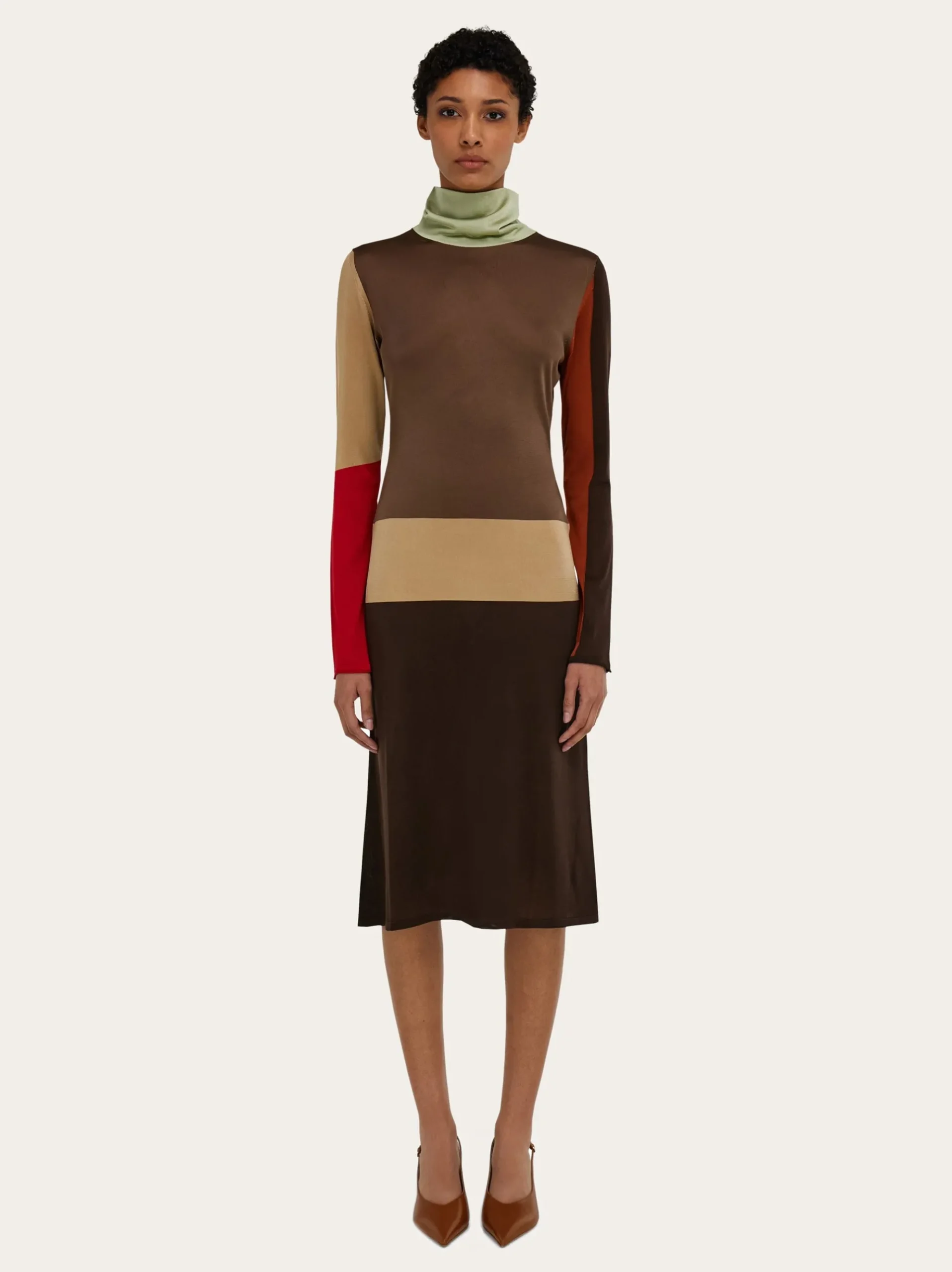 Block color dress - Women