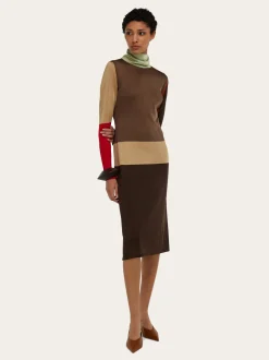Block color dress - Women