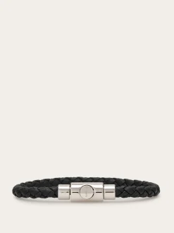 Braided leather bracelet (18cm) - Men