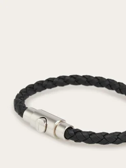 Braided leather bracelet (18cm) - Men