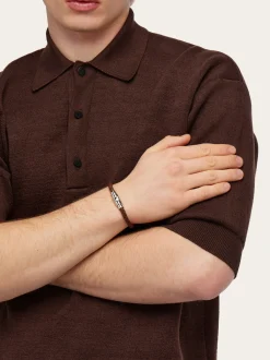 Braided leather bracelet (20cm) - Men