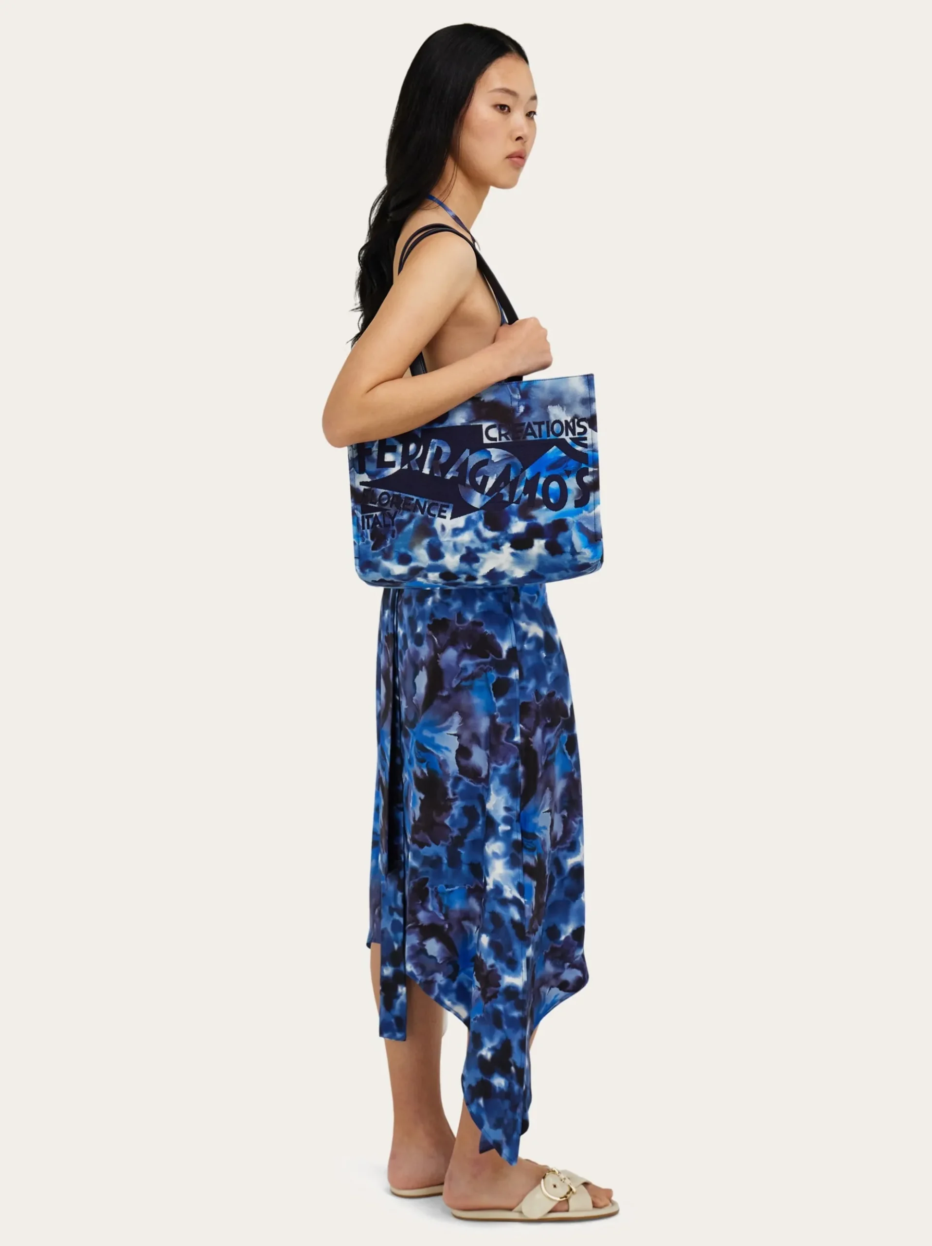 Carnation print tote bag (L) - Women