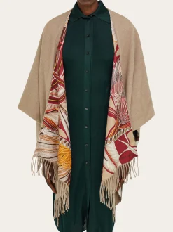 Cashmere and silk reversible cape - Women