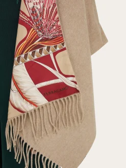 Cashmere and silk reversible cape - Women