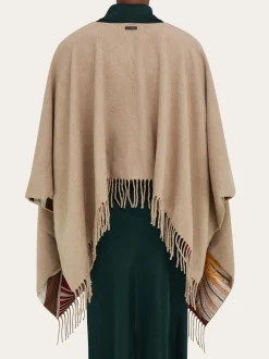 Cashmere and silk reversible cape - Women