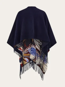 Cashmere and silk reversible cape - Women