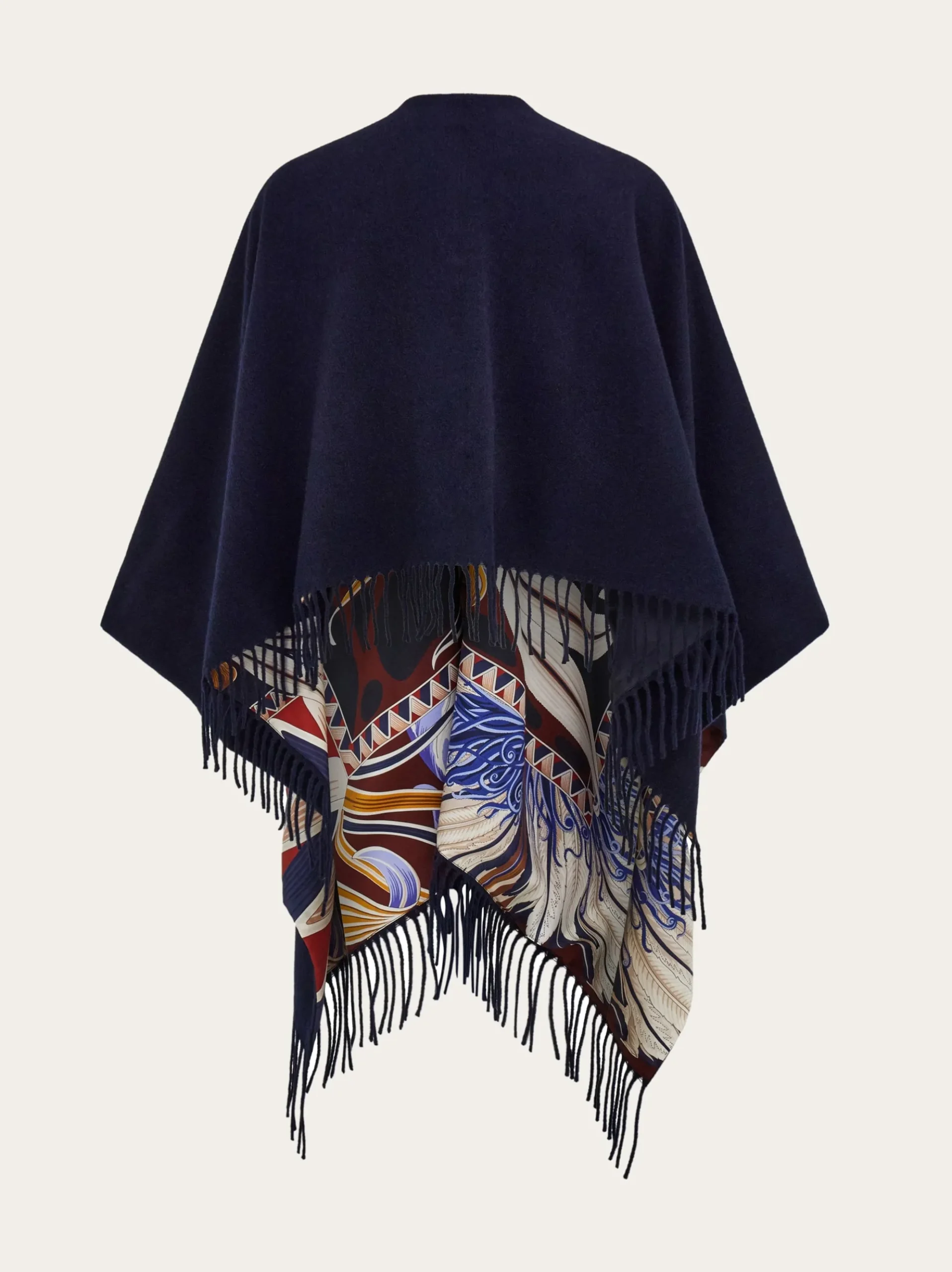 Cashmere and silk reversible cape - Women