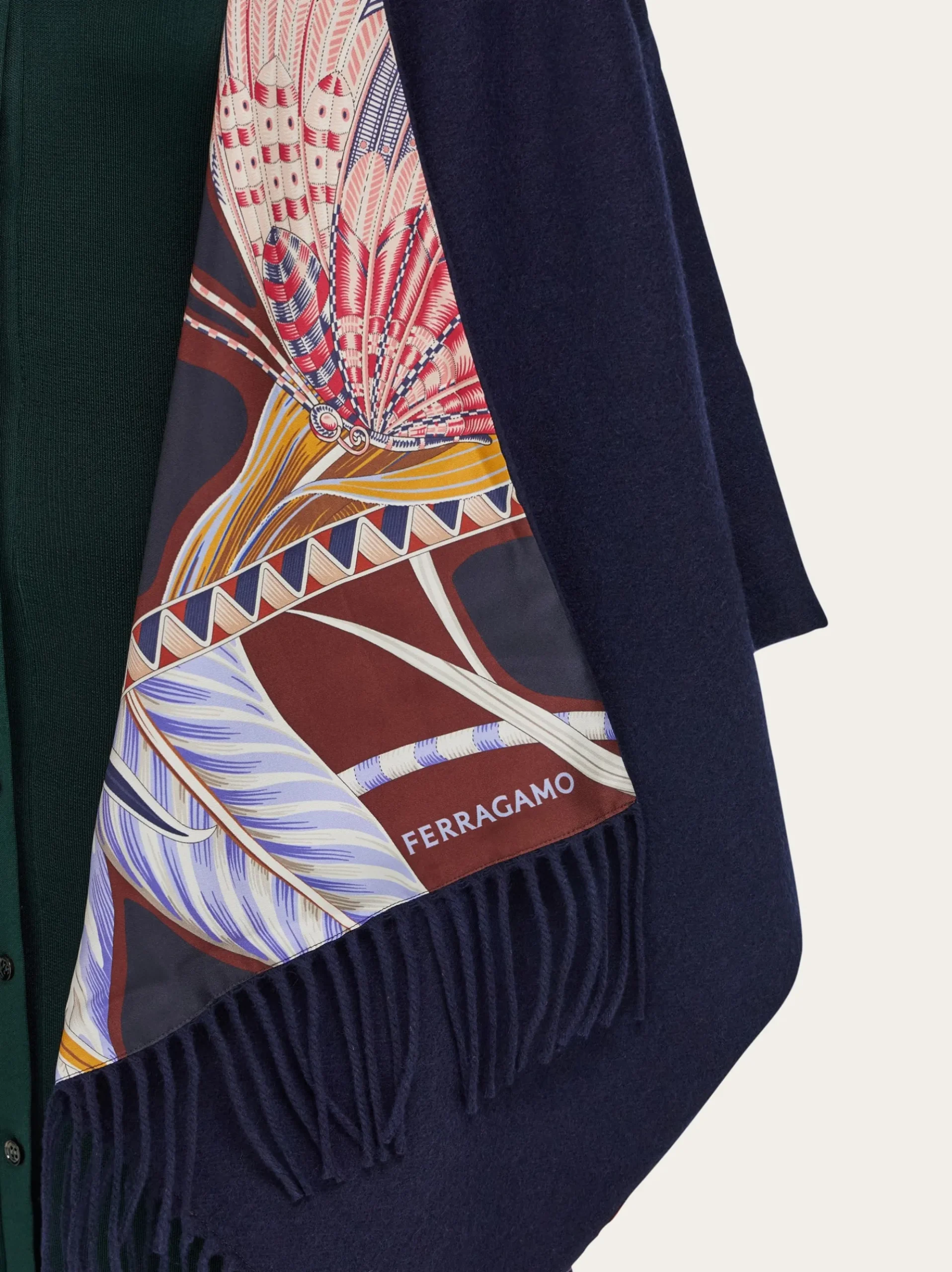 Cashmere and silk reversible cape - Women
