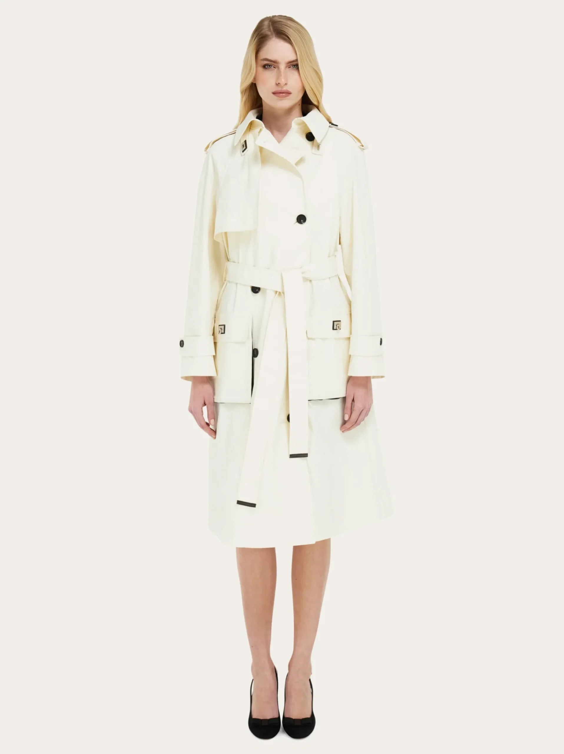 Coated linen trench - Women