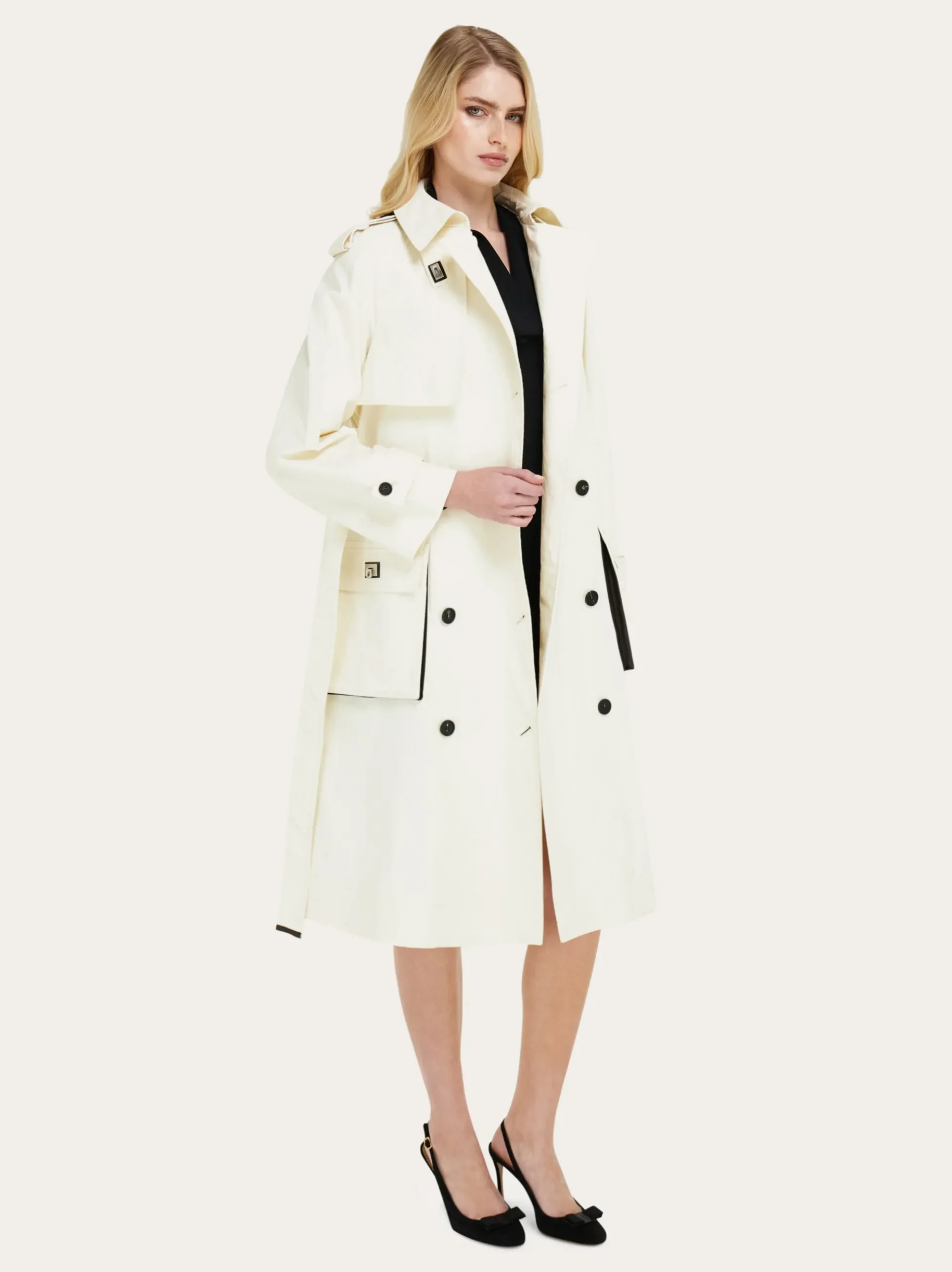 Coated linen trench - Women