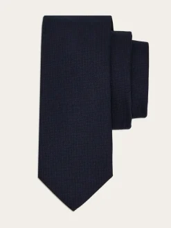 Cotton and silk piquet tie - Men
