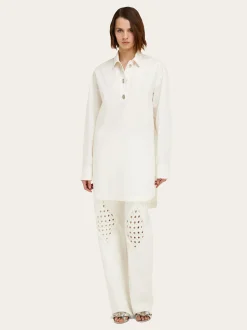 Cotton and silk shirt dress - Women