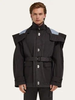 Cropped parka with hood - Men