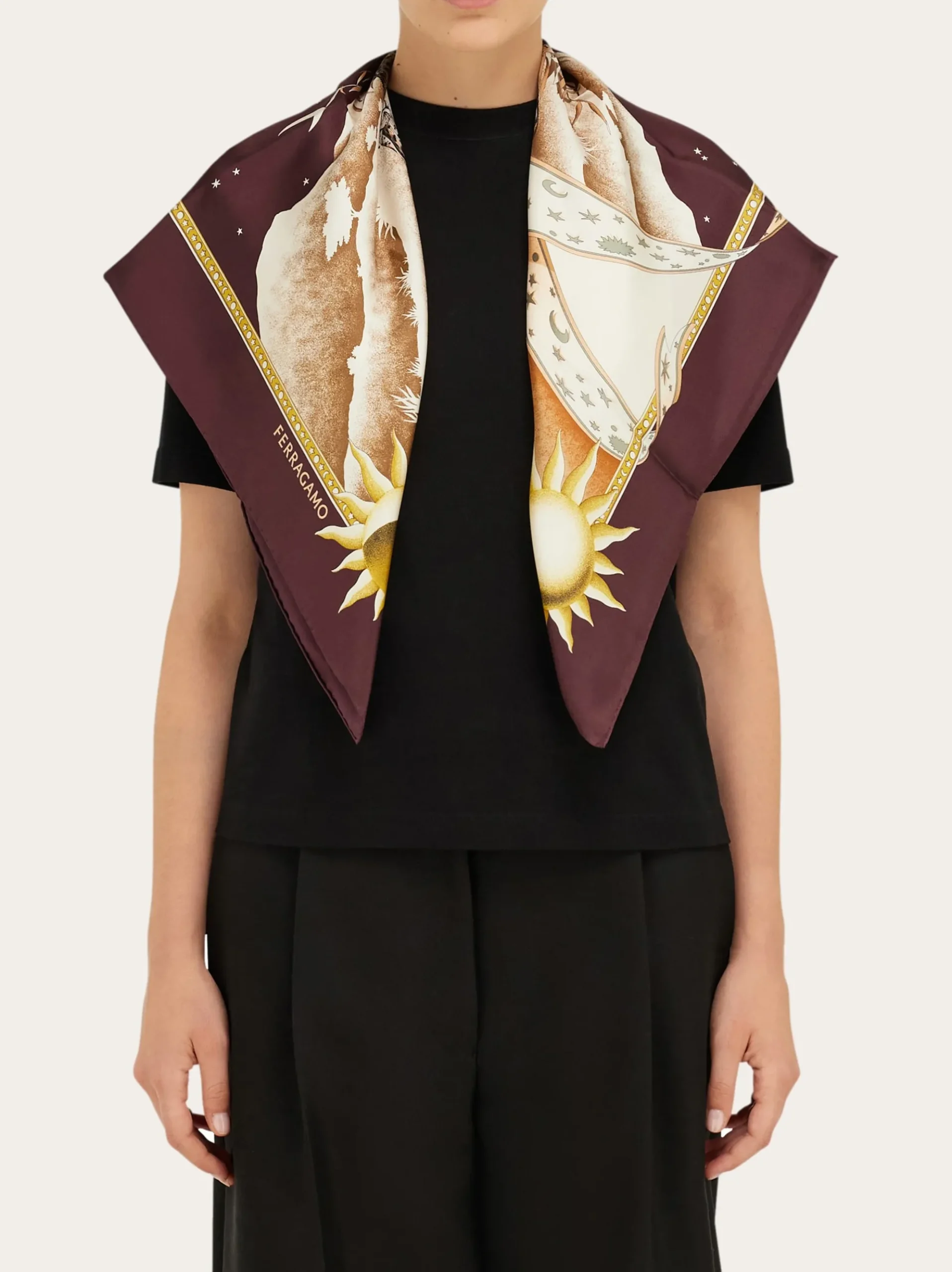 Day & Night print silk scarf - Women