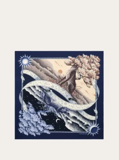 Day & Night print silk scarf - Women