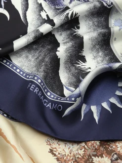 Day & Night print silk scarf - Women