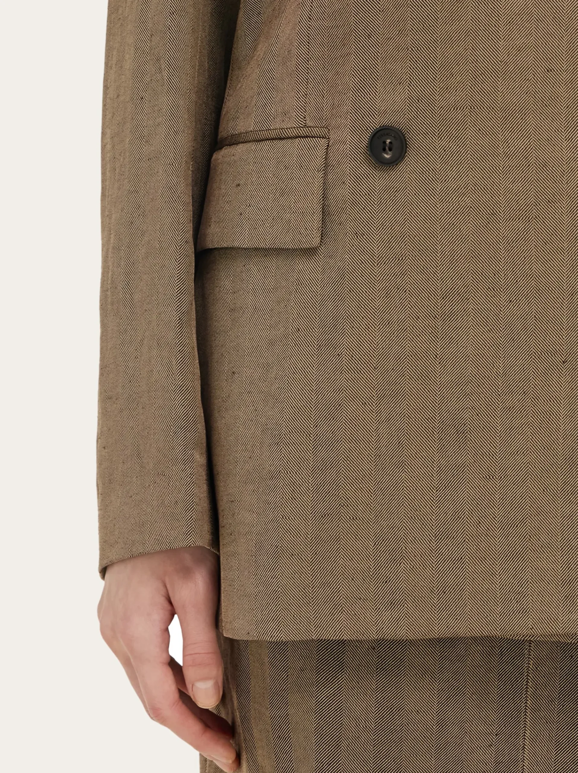 Double breasted linen blend blazer - Women