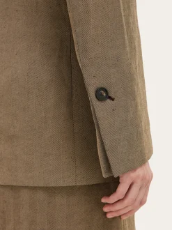 Double breasted linen blend blazer - Women