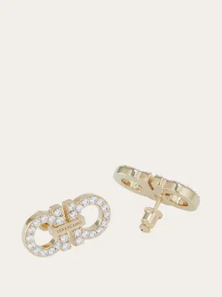 Double Gancini crystal embellished earrings - Women