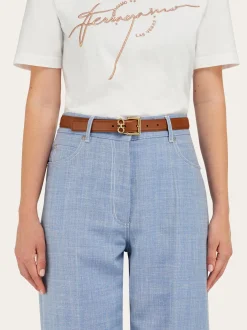Double Gancini fixed belt - Women