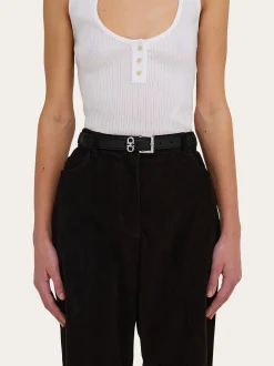 Double Gancini fixed belt - Women