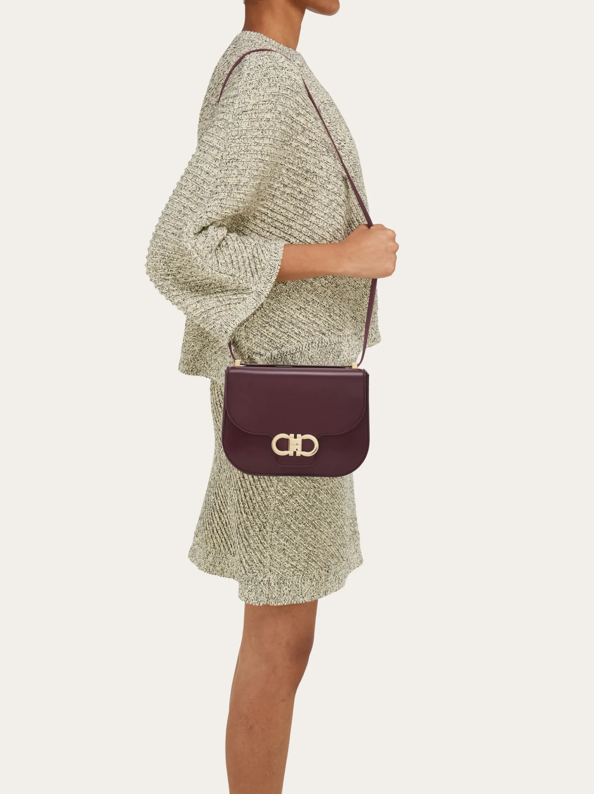 Double Gancini North-South crossbody bag - Women
