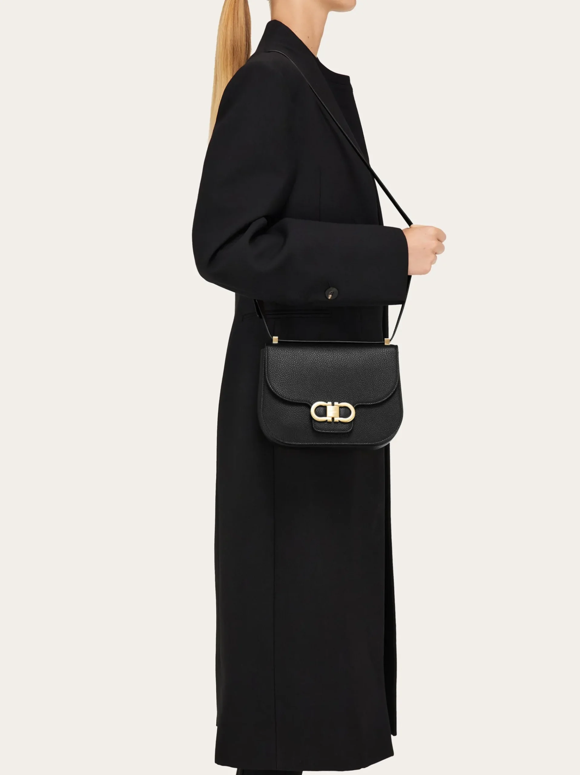 Double Gancini North-South crossbody bag - Women