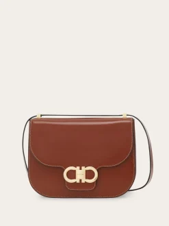 Double Gancini North-South crossbody bag - Women