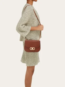 Double Gancini North-South crossbody bag - Women