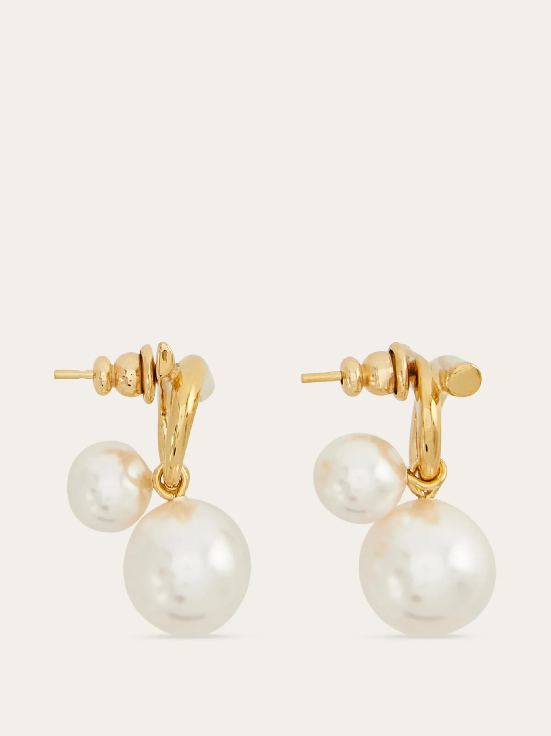 Double pearl earrings - Women