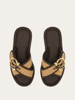 Double strap Gancini ornament slide - Women