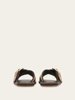 Double strap Gancini ornament slide - Women