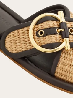 Double strap Gancini ornament slide - Women