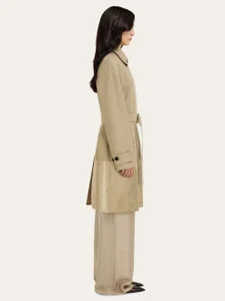 Duster coat with satin inserts - Women